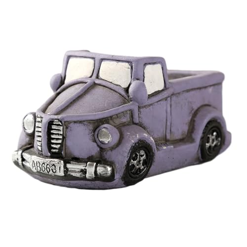 yuwqqoajv Vaso da Fiori in Stile Auto Resistente alle intemperie per Giardini alla Moda Materiali Ceramica Vasi da Fiori in Ceramica da Giardino, Macchina Viola