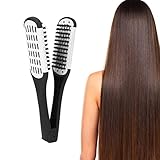 【Diseño de doble cara】 El cepillo para alisar el cabello adopta un diseño de doble cara para hacer que el cabello sea más estable al secarlo o peinarlo. Es amigable con el estrato córneo y no daña el cabello.