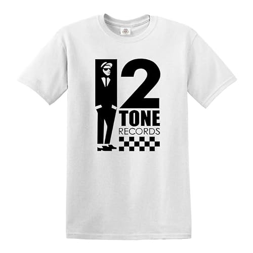 New Tone 2 Records The Specials Retro Music White T-Shirt SKA Northern Soul Reggae (White, L)