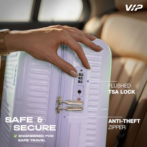 Image of VIP Vero Cabin /Medium /Large Trolley Bag| Slide Button Flushed TSA Lock | 8 Wheels | 3 Years International | Champagne /Lavander /Surf Spray