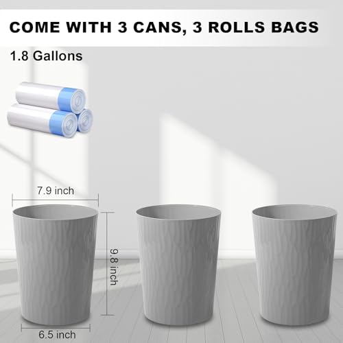 Caneca de basura pequeña UUJOLY 3 unidades gris miniatura 2