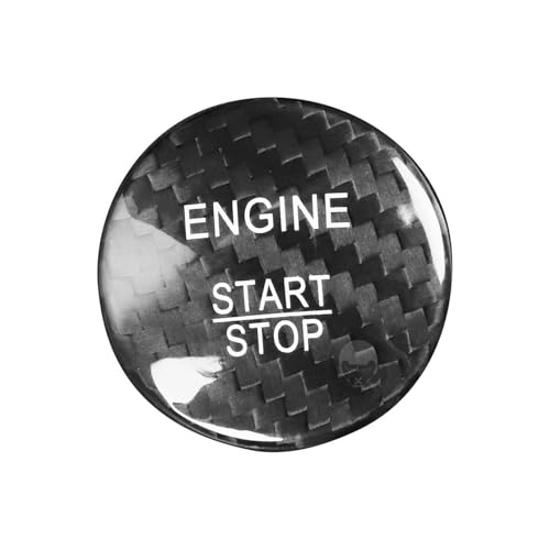KMLONG Decorazione della copertura del pulsante di arresto di avvio del motore dell'auto, adatta for, ABCE GLE GLC CLA Classe W Keyless-GO Pulsante in fibra di carbonio ABS Avvia la decorazione del p