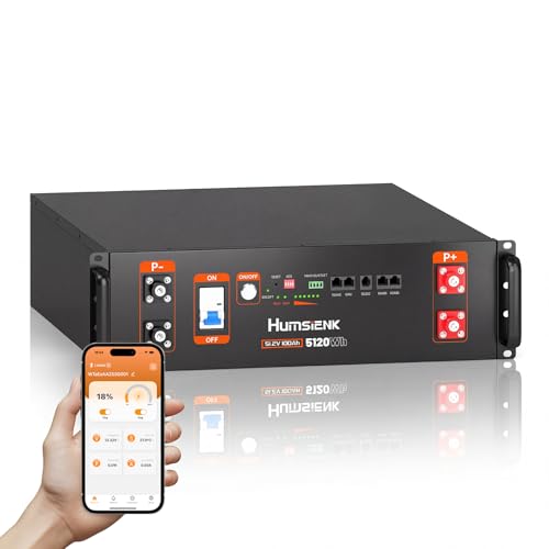 HumsiENK 48V 100Ah LiFePO4 Lithium Battery with Bluetooth