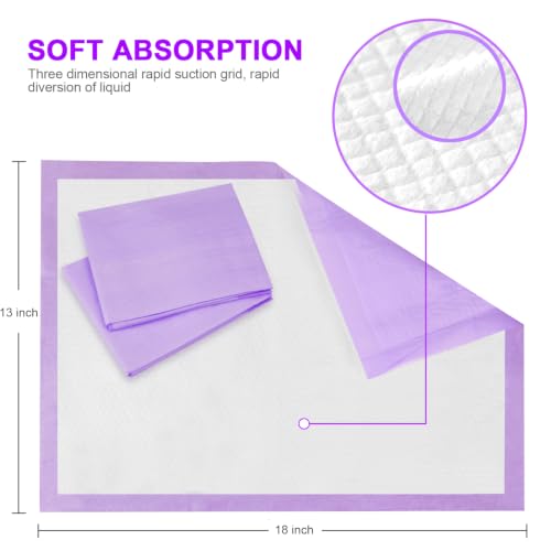 Image of Enhanced Disposable Baby Changing Pad Liners 100 Pack, Purple