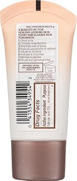 Maybelline Dream Pure Skin Clearing BB Cream, 8-in-1 Skin Perfecting Beauty Balm With 2% Salicylic Acid, Sheer Tint Coverage, Oil-Free, Light/Medium, 1 Count