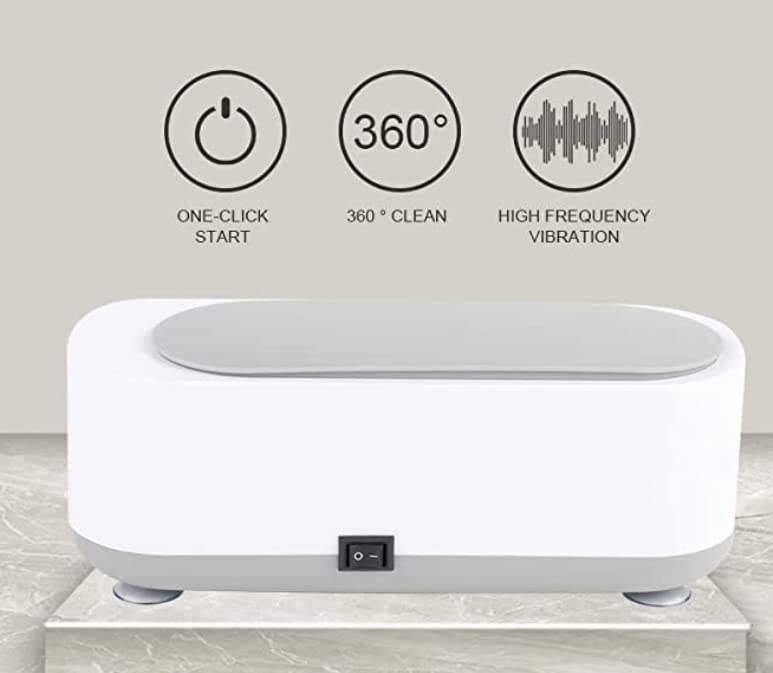 Miniatura 2 de Limpiador ultrasónico de gafas con tanque de acero inoxidable para anteojos, limpiador ultrasónico de gafas máquina de limpieza de joyas para