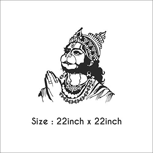 Image of Hanuman ji Wall Sticker | Decal for Living Room, Bedroom Size - 55cm x 55cm