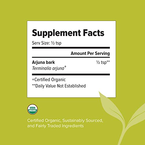Banyan Botanicals Organic Arjuna Powder ­­– Arjuna Bark Powder (Terminalia Arjuna) –Traditional Herbal Heart Supplement For Proper Heart Function* – 1 Lb. – Non-Gmo, Sustainably Sourced, Vegan* #TOP1