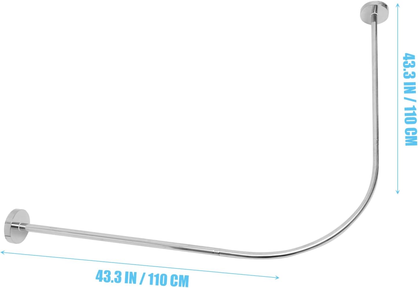 Ciieeo 3pcs Curved Shower Rod Telescoping Bathroom Curtain Rods Easy Installation No Drill Rustproof for Shower and Clothes Drying