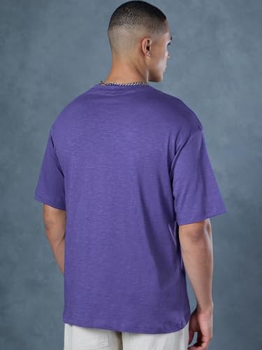 Image of Bewakoof Men's Solid Oversized Fit Half Sleeve Round Neck T-Shirt Air 1.0 | | Lightweight | Multipurpose