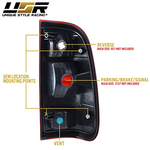 USR DEPO 08-16 SuperDuty Dark Cherry Red Smoke Rear Tail Lights (Left + Right) Compatible with 2008-2016 Ford Super Duty F250 F350 F450 (Dark Cherry Red Lens, Plug and Play, 2 PC Set) by USR UNIQUE STYLE RACING - Image 7