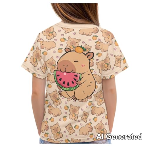 Image of Xhuibop Kids Tshirts Girls Boys 3-16 Years Summer Clothes for Teens Loose Fitting Tops