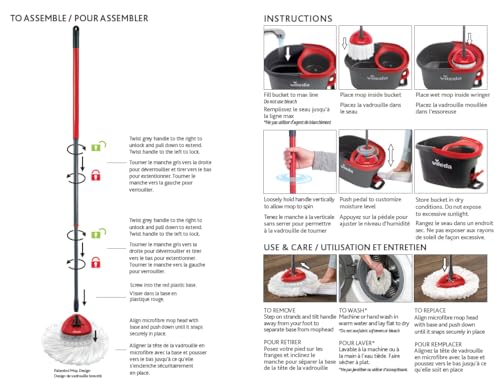 Vileda EasyWring Spin Mop & Bucket Floor Cleaning System with Power Mop Head | Hands-Free Wringing Mop Bucket | Extendable Handle | Safe on All Floor Types| Mop Refill Removes Tough Dirt and Grime by Vileda - Image 8