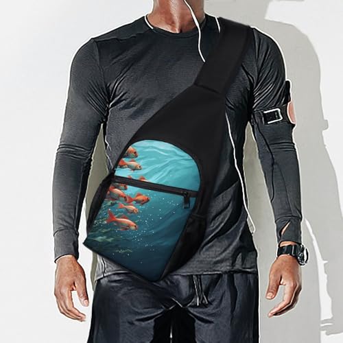 Bolso tipo sling para pecho Fish Aquarium para hombres y mujeres miniatura 7