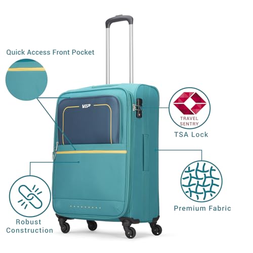 Image of VIP Evolve - S03 Set of 3 (Cabin+Medium+Large) Trolley Bag, Cm | TSA | 8 Wheels | 3 Year International Warranty | Teal Blue & Three Grey Skybags Duffle Bags