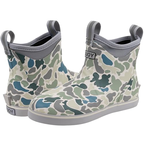 Image of Buoy Boots Women's Waterproof Ankle Rain Boots, Rubber Deck & Fishing Boots | Neoprene Lining, EVA Foam Insole, Slip-Resistant Non-Marking Outsole for Comfortable Traction on Boats, Farms & Wet Ground