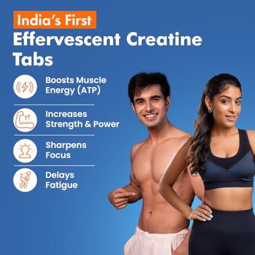 Image of Fast&Up Creatine Effervescent Tablets | Rapid Absorption | Orange Flavour | Creatine Monohydrate for Strength, Power, Recovery & Lean Muscle Gain | 20 Tablets
