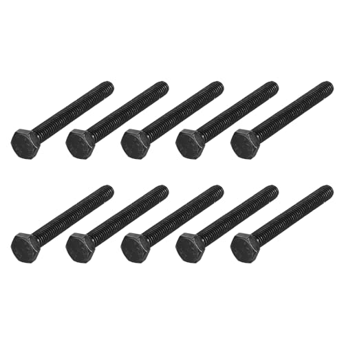 Image of METALLIXITY Hex Bolts (M6-1x50mm) 20Pcs, 12.9 Grade Carbon Steel Fully Threaded Black Oxide, Coarse Thread UNC Hex Head Screw Bolt - for Mechanical Repair