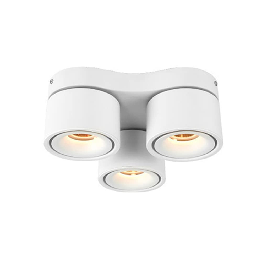 SKYGOO Foco de techo LED de 30 W, lámpara de luz de pasillo ajustable, luz de sala de estar de baño, foco de montaje en superficie de tres cabezas, luz de pasillo de dormitorio, luces de centro comerc