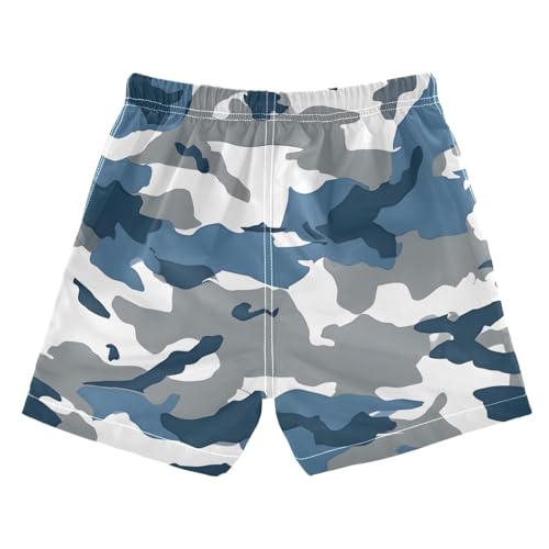 Boys Swim Trunks Gray Dark Blue Camouflage Toddler Swim Shorts Beach Board Shorts Swimsuit2