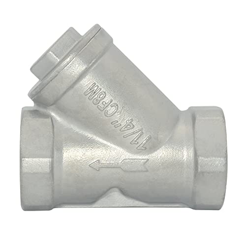 Image of Strainer Mesh Filter Valve,800WOG Y-Spring NPT Female Check Valve,Stainless Steel SS316 CF8M (1-1 /4 inch)