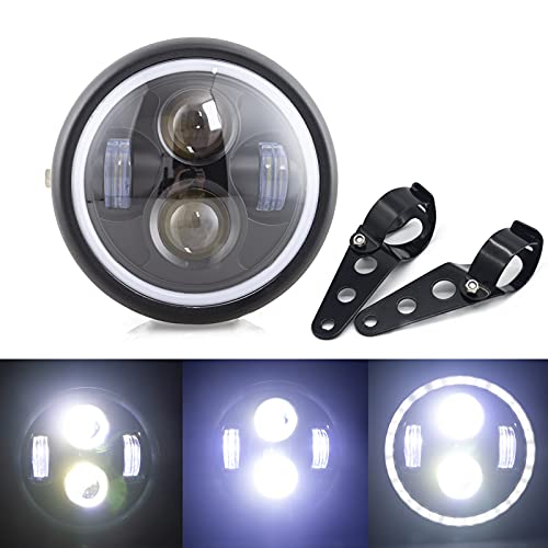 APEBAZY Faro LED rotondo da 5,75 pollici per moto