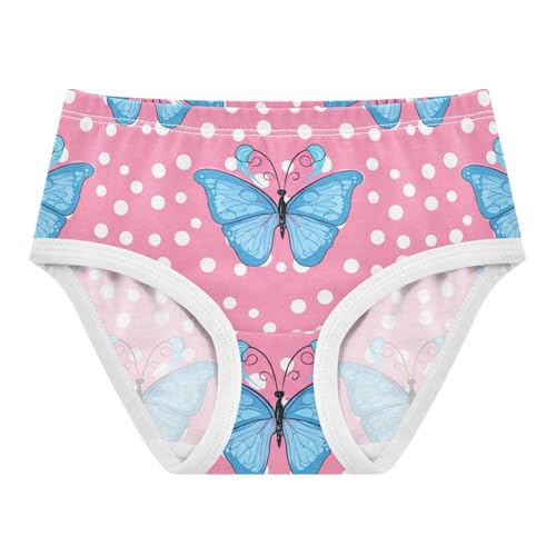 Cotton Toddler Underwear Floral Light Blue Butterflies Pink Little Girl Panties Artistic Undies Kids Briefs 2t