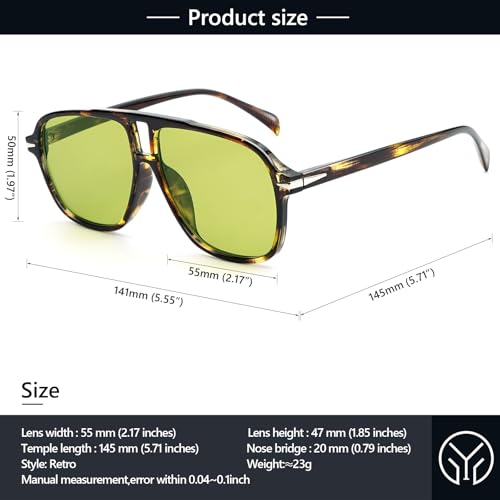 Retro Aviator Sunglasses for Women Men Trendy Oversized Square Aviator Sun Glasses 70s Vintage Shades4