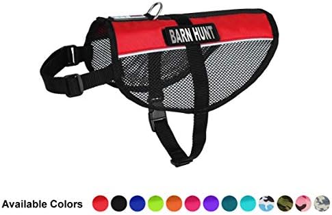 Dogline 13"-16" MaxAire Multi-Purpose Mesh Vest for Dogs and 2 Removable BARN Hunt Patches, Small, Red