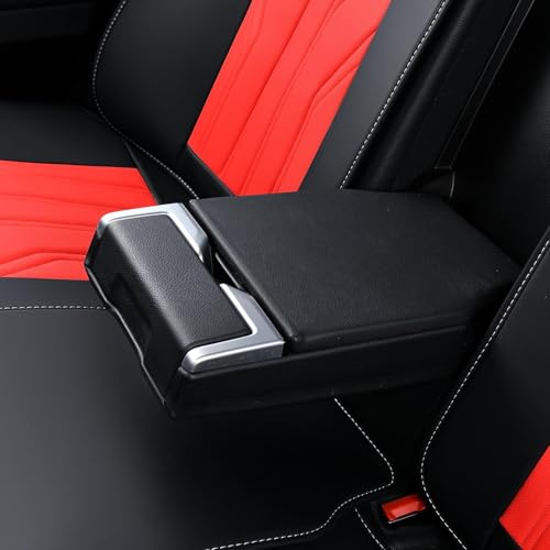 Image of FLORICH Rear Seat Covers Leather Car Seat Covers Waterproof Back Seat Cover Automotive Seat Covers Universal Seat Cushion Protector for Most Cars Trucks SUV-Black&Red
