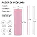 Volhoply 16oz Plastic Skinny Tumbler with Lid and Straw Bulk 8 Pack,Insulated Double Wall BPA Free Matte Acrylic Tumblers,Iced Coffee Travel Mug Reusable Party Cup,Customizable Diy Gifts(Pink,8 Set)