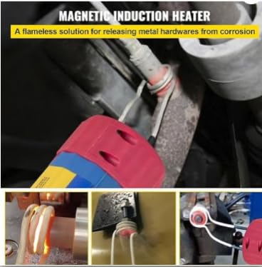 Nagrzewnica Indukcyjna 1000W Nagrzewnica Indukcyjna 220V Nagrzewnica Indukcyjna Nagrzewnica Bezpłomieniowa Zestaw Nagrzewnic Indukcyjnych Bezpłomieniowych do Warsztatu Samochodowego, 10 Cewek