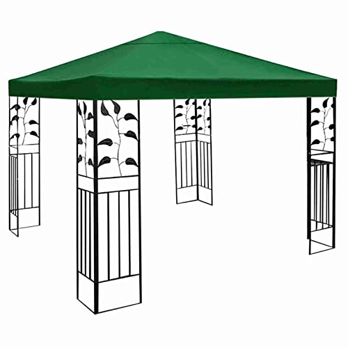 WEOBNAQ 10x10 Ft Gazebo Canopy Top Replacement Cover, Water Resistant Replacement Canopy,for Outdoor Patio Backyard Garden Lawn Sun Shade (Only Top) (Green, 300x300cm/10x10ft) by WEOBNAQ - Used condition - CA$48.41