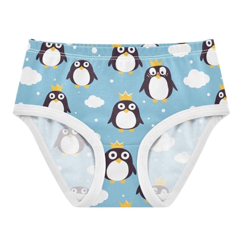 Wusikd Cute Penguin Crown Girls' Underwear Cotton Girls Briefs Soft Toddler Underwear 2T