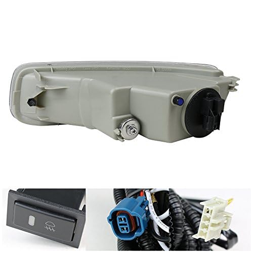 Spec-D Tuning Clear Lens Fog Lights + H3 Bulbs + Switch Included Compatible with Toyota Corolla 2003-2004 L+R Pair Assembly