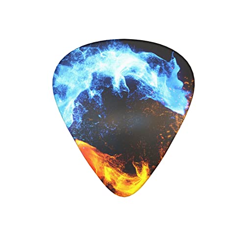 Lot de 12 médiators pour guitare électrique et acoustique – Motif abstrait – Rouge – Bleu feu – Avec boîte - Les Beatles, Paul McCartney, John Lennon, RIngo Starr, George Harrison Lot de 12 médiators pour guitare électrique et acoustique - Motif abstrait - Rouge - Bleu feu - Avec boîte