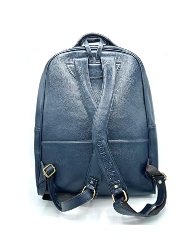 Genuine Leather Backpack Multifunctional Daypack Work Shopping Travel Leisure Everyday Bag (Dark Blue)4