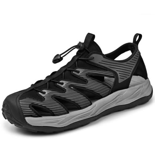 Sandales bout fermé homme en cuir pour la randonnée et mer