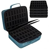 Mumlicha Maletín de almacenamiento en miniatura, 116 ranuras, 4 capas de espuma, compatible con Warhammer 40k y DND Minis