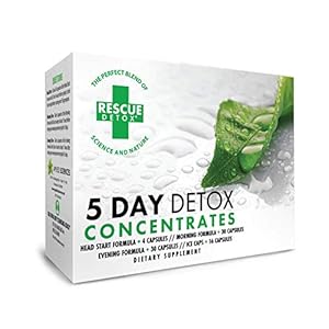 Rescue Detox – 5 Day Detox Concentrates | Comprehensive Cleansing Program – with Head Start Blend and Bonus ICE Caps 8ct