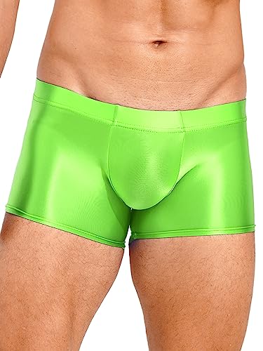 Men's Low Rise Glossy Bulge Pouch Boxer Brief Underwear Male Swimming Shorts Trunks2