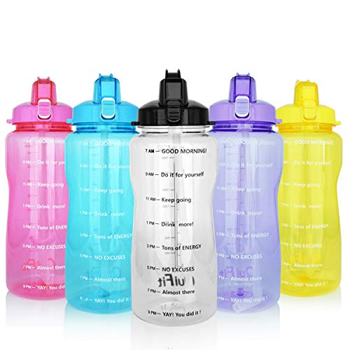 最安値 水筒 00ml 直飲み スポーツボトル 時間マーカー ストロー付き 直飲み 取って プラスチック 目盛り 漏れ防止 Bpaフリー ブラックの価格比較