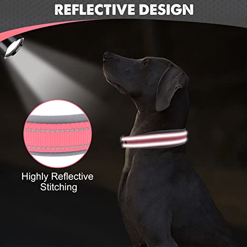 Joytale Reflective Dog Collar Large Dogs, Pink, Large (48cm-58cm) - Image 4