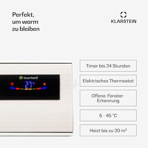 Klarstein Heizstrahler, Elektrische Heizung Terrasse & Garten, Infrarotstrahler mit WiFi App- Steuerung, Timer, LED- Anzeige, IP44 Infrarot Heizstrahler, CO2- Freie, Energieeffiziente Heizung, 2400W-4