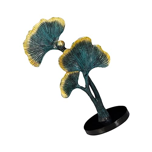 Sculpture Murale en Forme de Feuille de Ginkgo en Métal Doré pour Bureau