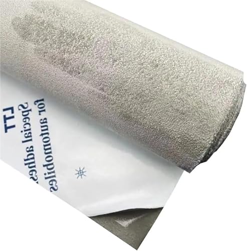 Tissu en daim autocollant gris clair 30x150 cm pour la rénovation de pavillon de voiture