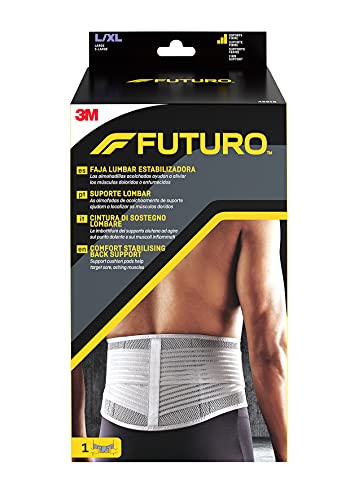 FUTURO Faja lumbar estabilizadora, ayuda a aliviar los músculos doloridos o entumecidos, grande/extragrande, L/XL FUTURO Faja lumbar estabilizadora, ayuda a aliviar los músculos doloridos o entumecidos, grande/extragrande, L/XL