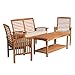 Walker Edison Solid Acacia Wood 4-Piece Patio Chat Set
