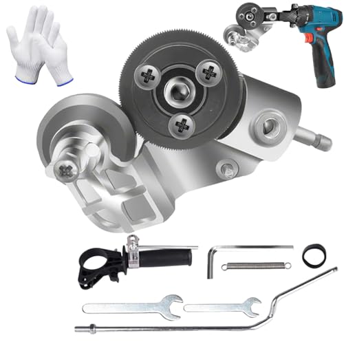 Metal Cutter, Nibbler Metal Cutter, Titanium Drill Nibbler Sheet Metals Cutting Tool, Sheet Metals Cutters Attachment, for DIY, Home Improvement, Roofing, Auto Repair and Light Metals Work (1set)