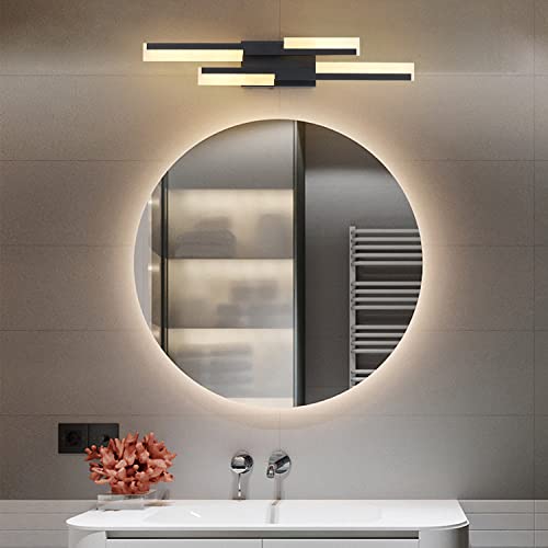 Xlzwjlq Modern Wall Sconce Black Dimmable Led Bathroom Vanity Light Indoor Wall Lamp 19.7” 3000K-6000K Wall Lighting Fixture For Living Dining Room Bedroom Hallway Doorway #TOP3